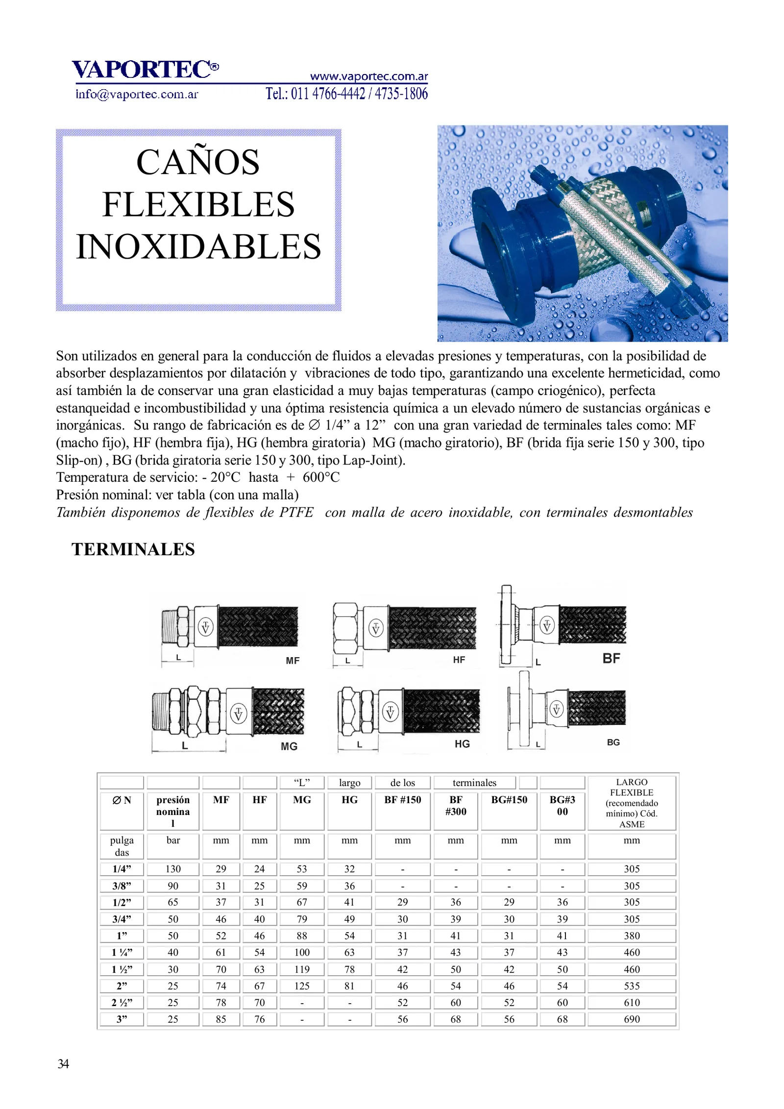 FLEXIBLE INOXIDABLE CON MALLA