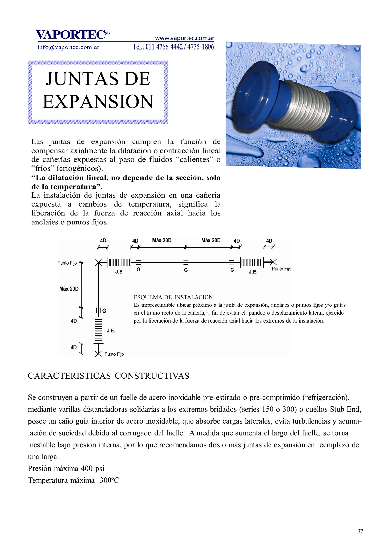 JUNTA DE EXPANSIÓN Y AMORTIGUADOR DE VIBRACIÓN